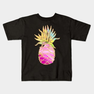 Ombre Pineapple Print Kids T-Shirt